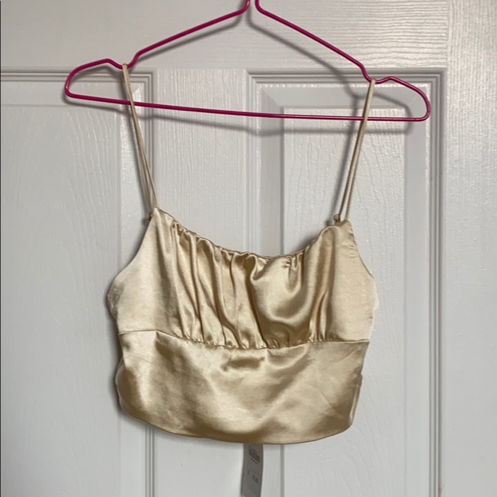 Zara satin silk crop top